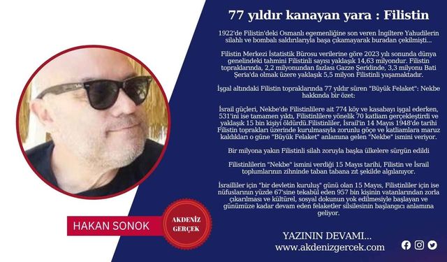 77 yıldır kanayan yara : Filistin